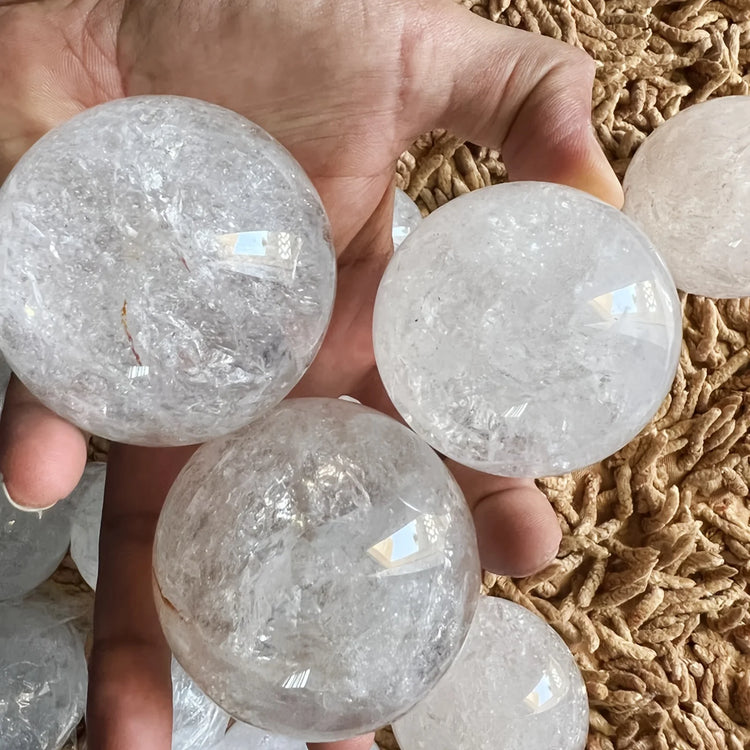Clear Quartz Crystal Sphere,Large Elegant Polished Ball ,Home Decor and Gift, Unique Gift,Crystal Craft Collection by Home for Health and Beauty