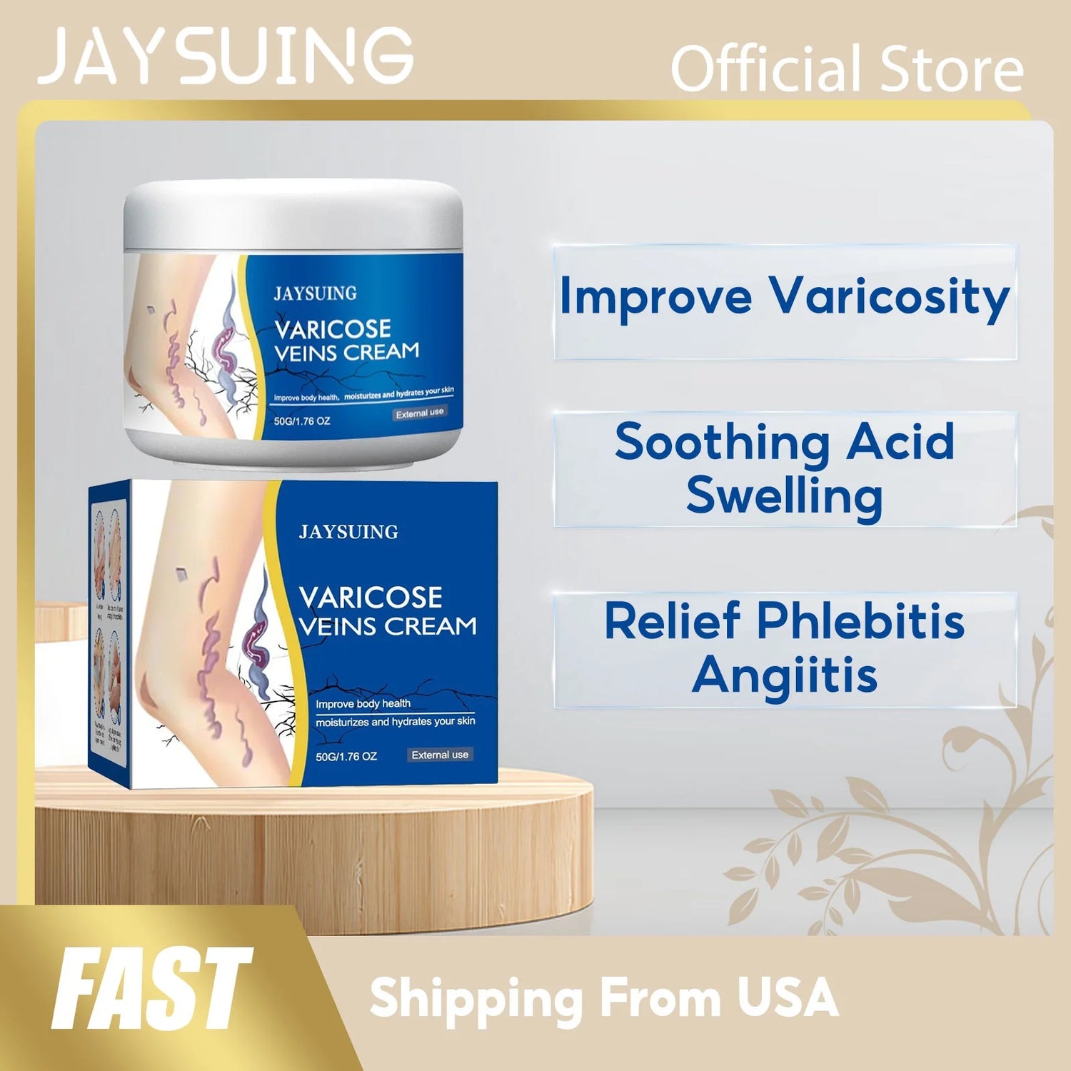 Veins Treatment Creams Soothing Painness Eliminate Vasculitis Phlebitis Remove Spider Leg Angiitis Improvement Ointment by Home for Health and Beauty
