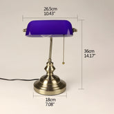 Desk lamp Table Light glass banker‘s lamp zipper switch for bedroom home stuy restaurant library office light night lamp by Home for Health and Beauty