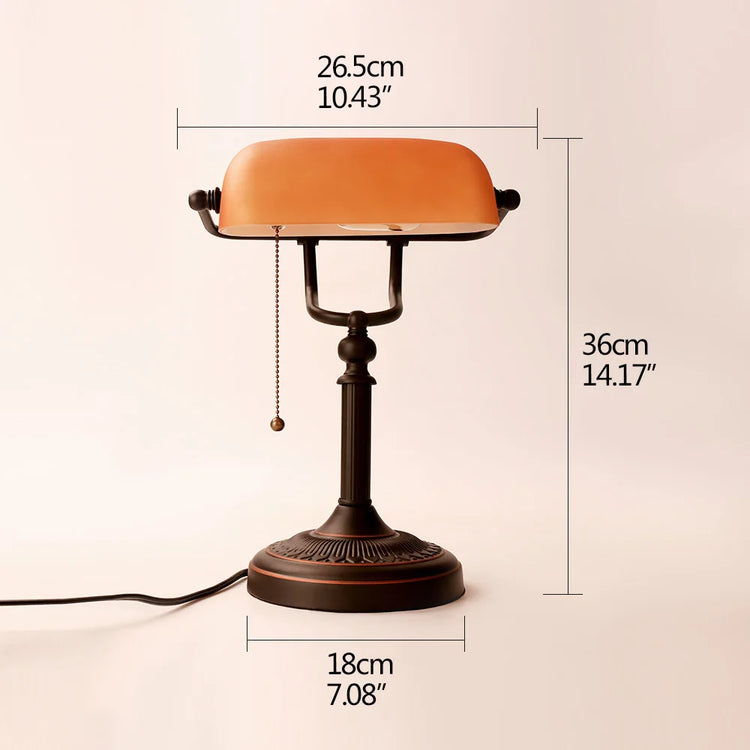 Desk lamp Table Light glass banker‘s lamp zipper switch for bedroom home stuy restaurant library office light night lamp by Home for Health and Beauty