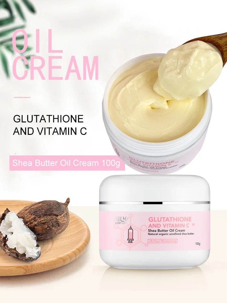 AILKE Organic Shea Butter Oil Whitening Cream, Brightening, Moisturizing, Smooth Nourish, Soften Skin, for Face, Body, 100ml by Home for Health and Beauty