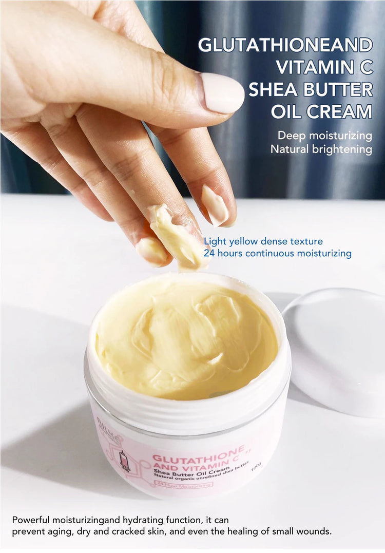 AILKE Organic Shea Butter Oil Whitening Cream, Brightening, Moisturizing, Smooth Nourish, Soften Skin, for Face, Body, 100ml by Home for Health and Beauty