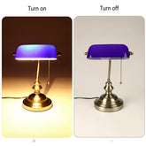 Desk lamp Table Light glass banker‘s lamp zipper switch for bedroom home stuy restaurant library office light night lamp by Home for Health and Beauty