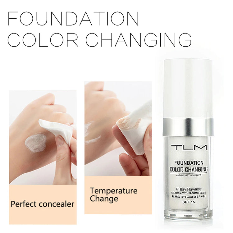 Magic Color Changing Foundation Oil-Control Face Cover Concealer Makeup Liquid Hydrating Long Lasting Tone Foundation by Home for Health and Beauty