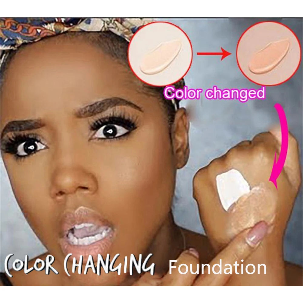 Magic Color Changing Foundation Oil-Control Face Cover Concealer Makeup Liquid Hydrating Long Lasting Tone Foundation by Home for Health and Beauty