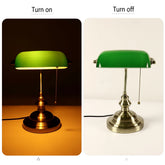 Desk lamp Table Light glass banker‘s lamp zipper switch for bedroom home stuy restaurant library office light night lamp by Home for Health and Beauty