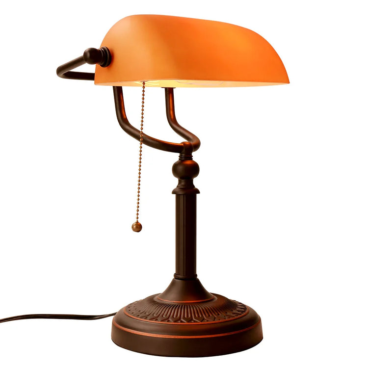 Desk lamp Table Light glass banker‘s lamp zipper switch for bedroom home stuy restaurant library office light night lamp by Home for Health and Beauty