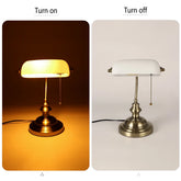 Desk lamp Table Light glass banker‘s lamp zipper switch for bedroom home stuy restaurant library office light night lamp by Home for Health and Beauty