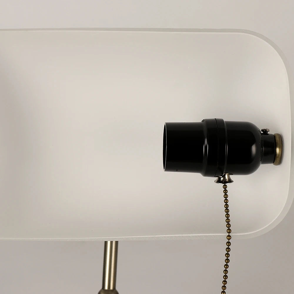 Desk lamp Table Light glass banker‘s lamp zipper switch for bedroom home stuy restaurant library office light night lamp by Home for Health and Beauty