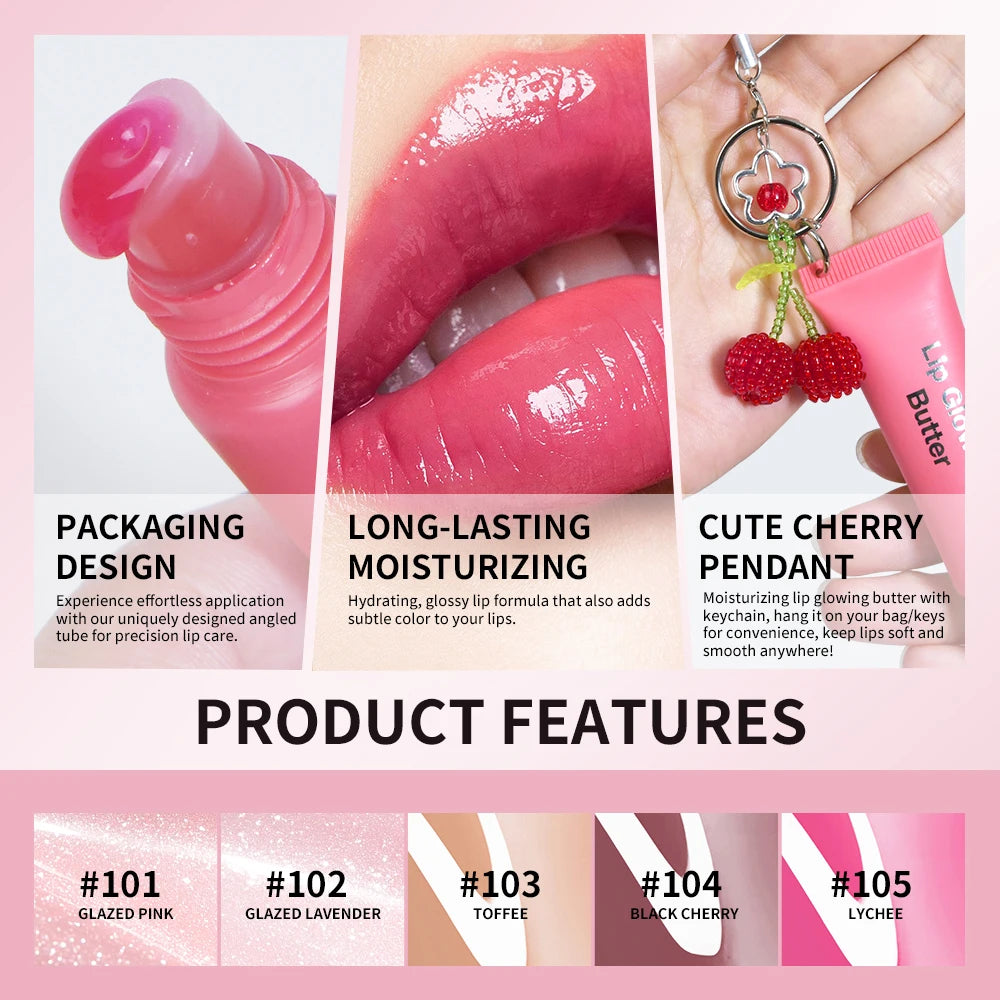 Moisturizing Lip Balm Lip Gloss Long Lasting Butter Pink Nourishing Makeup Care Hydrating Glowing Shine Lipstick Korean Cosmetic by Home for Health and Beauty