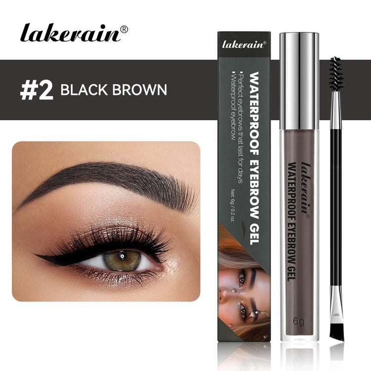 Lakerain Waterproof Eyebrow Gel Smudge-Proof Quick Dry Long-Lasting Hold Makeup High Pigmentation Silky Gel Texture Eyebrow Gel by Home for Health and Beauty