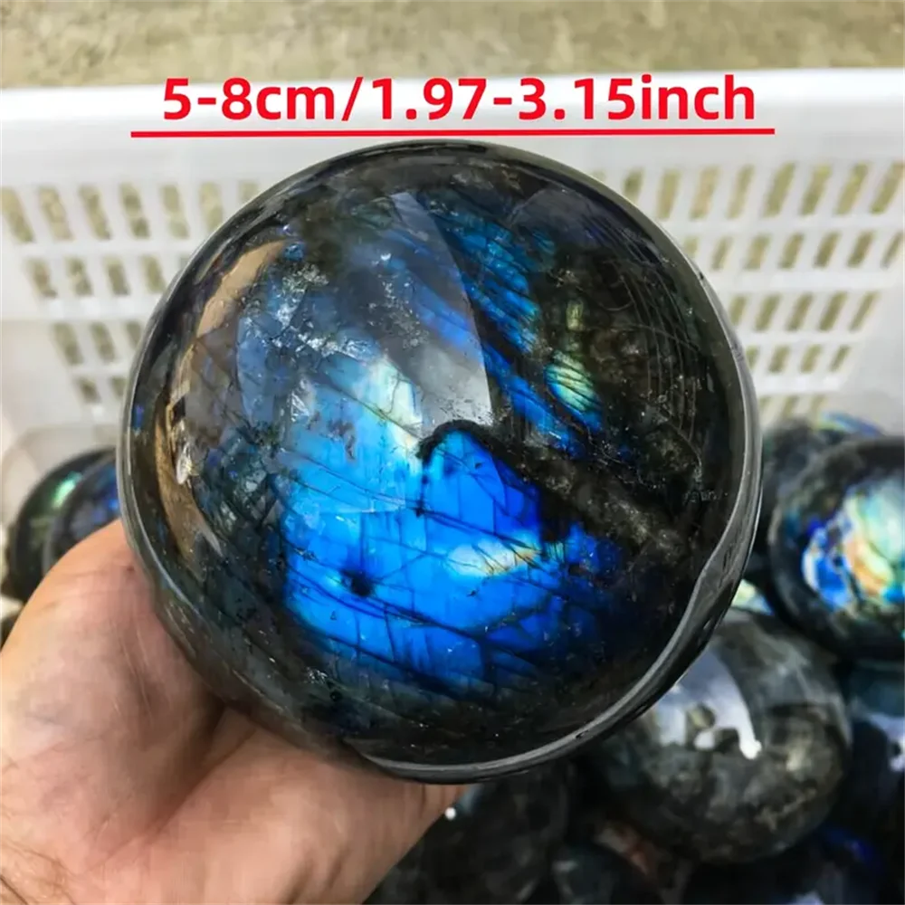 1pc Blue Light Violet Tourmaline Crystal Ball Home Decor