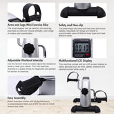 Mini Pedal Exercise Bike Under Desk LCD Display Trainer by Home for Health and Beauty