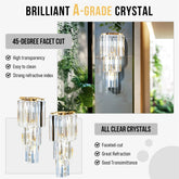 Crystal Wall Lamp Modern 3-Layer Wall Crystal Sconce Light E14 Led Corn Lights by Home for Health and Beauty