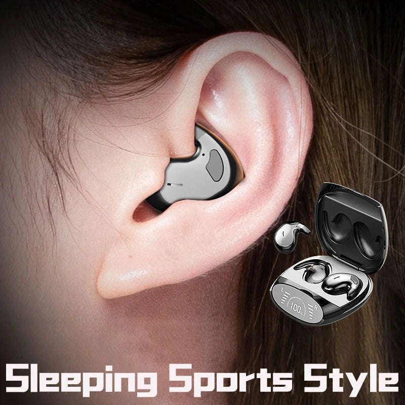 SK Ultra-thin Sleep Headphones 5.3 Wireless Bluetooth Headset Invisible Earbuds Hidden In Ear Button Sports Earphones Waterproof by Home for Health and Beauty