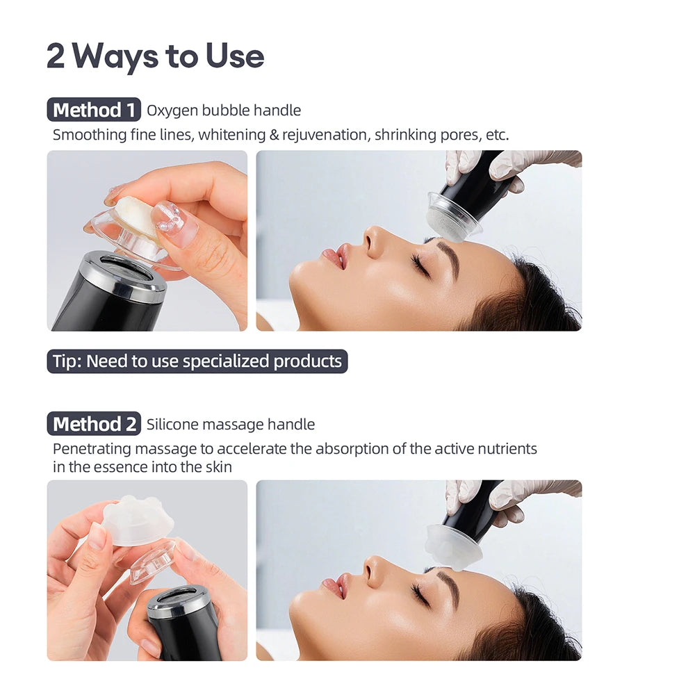 CO2 Oxygen Bubble Pen 5 Gear Vibration Oxygen Bubble Beauty Tool Deep Cleansing Pores Exfoliate LED Photon Skin Care Machine by Home for Health and Beauty