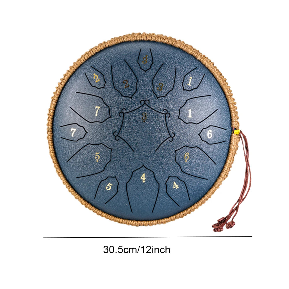 12 Inch Music Drum with Handbag Drumstick 15 Notes D Tone Ethereal Drum Yoga Meditation Sound Healing Beginner Hand Drum by Home for Health and Beauty