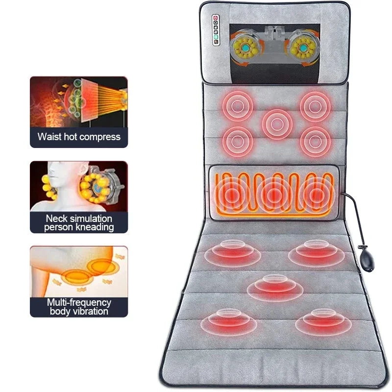 Electric Mat Kneading Vibrating Full Body Massager With Heating by Home for Health and Beauty