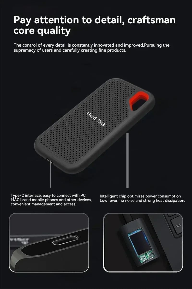 Portable External SSD 2TB High Capacity Solid State Drive USB 3.2 Gen2 Ultra Fast Storage for Game Files by Home for Health and Beauty