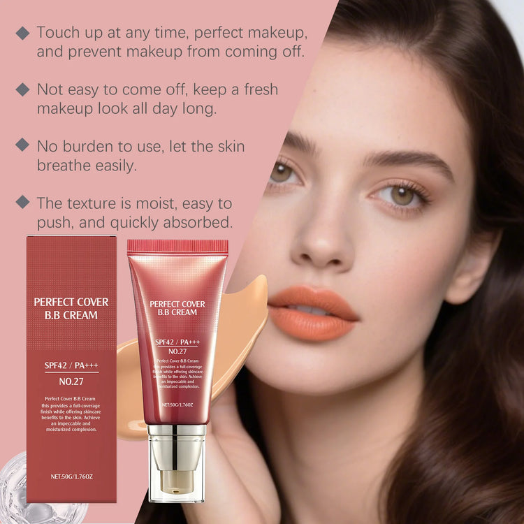 Perfect Cover Bb Cream Brightens Complexion Covering Skin Blemishes Lasting Lightweight Hydrates Moisturize Concealer Corrector by Home for Health and Beauty