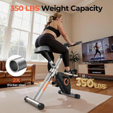 Folding Exercise Bike - Foldable Stationary Bike for Home Gym Workout by Home for Health and Beauty