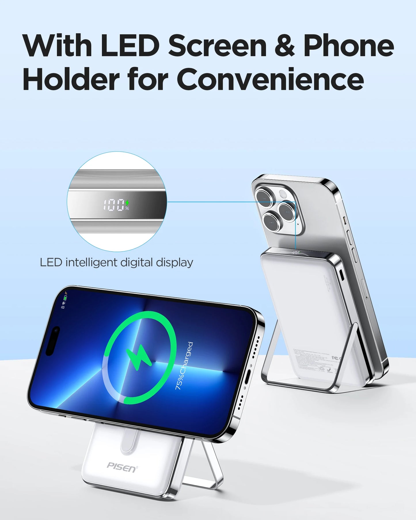 Magnetic Wireless Power Bank With Stand MagSafe