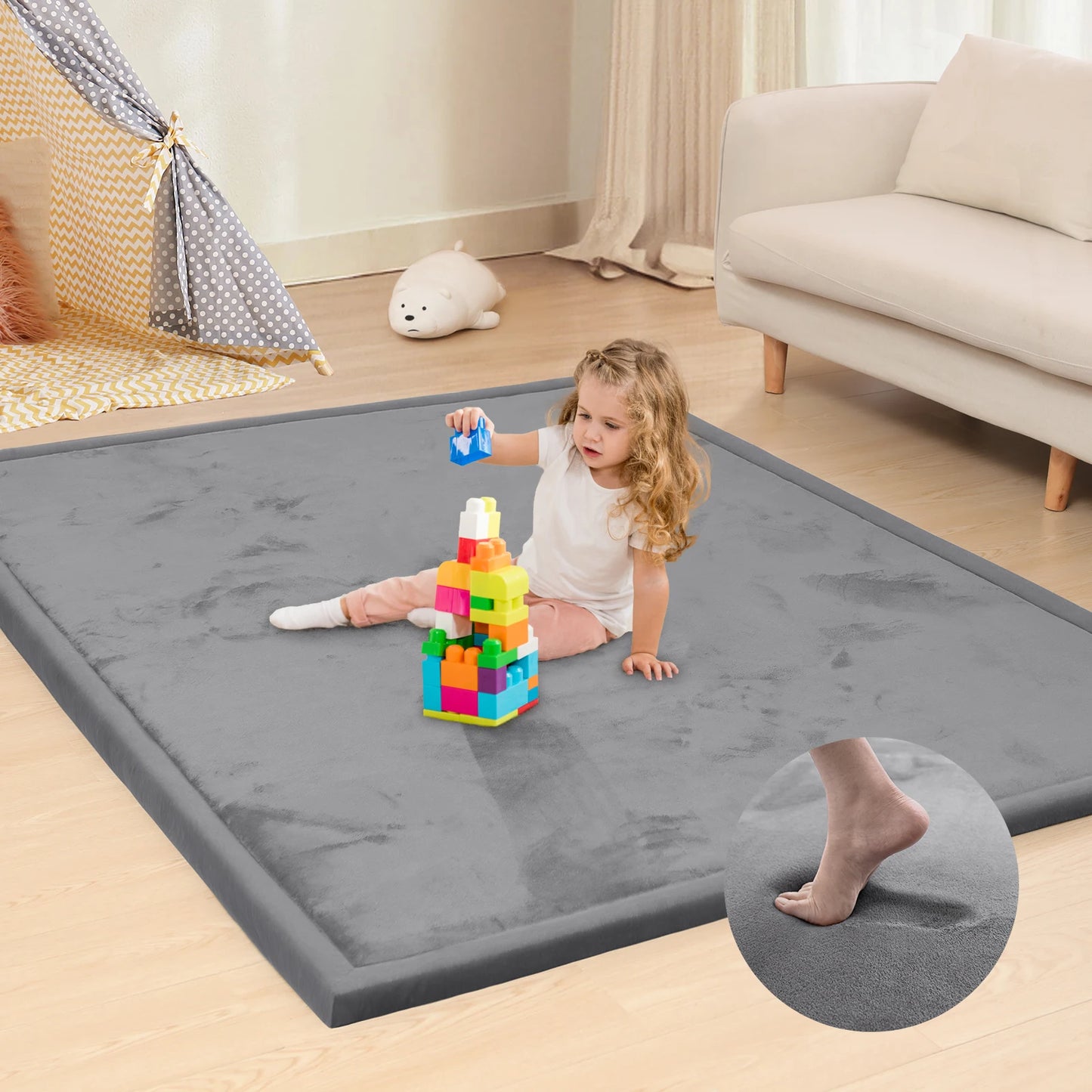 Huloo Sleep Baby Play Mat Non-Slip Crawling Rug Living Room