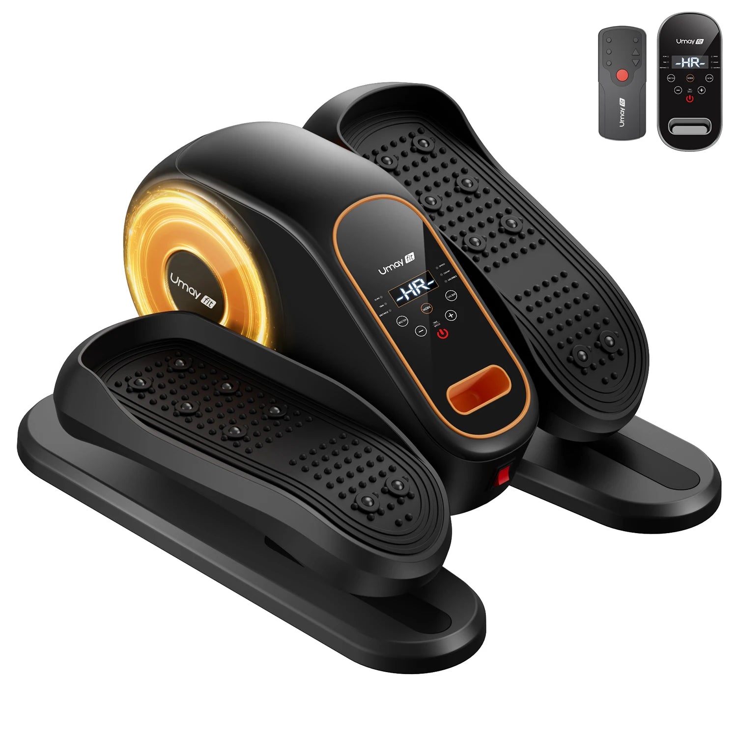 Electric Elliptical Machine Compact Under-Desk 12 Speed Forward Reverse Remote Control Auto Manual Modes for Home Office by Home for Health and Beauty