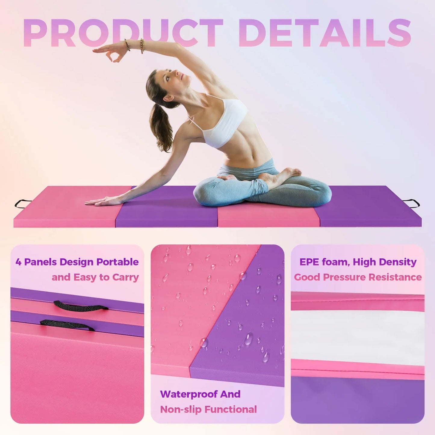 Folding Gymnastics Mat For Yoga Pilates Aerobics Exercise