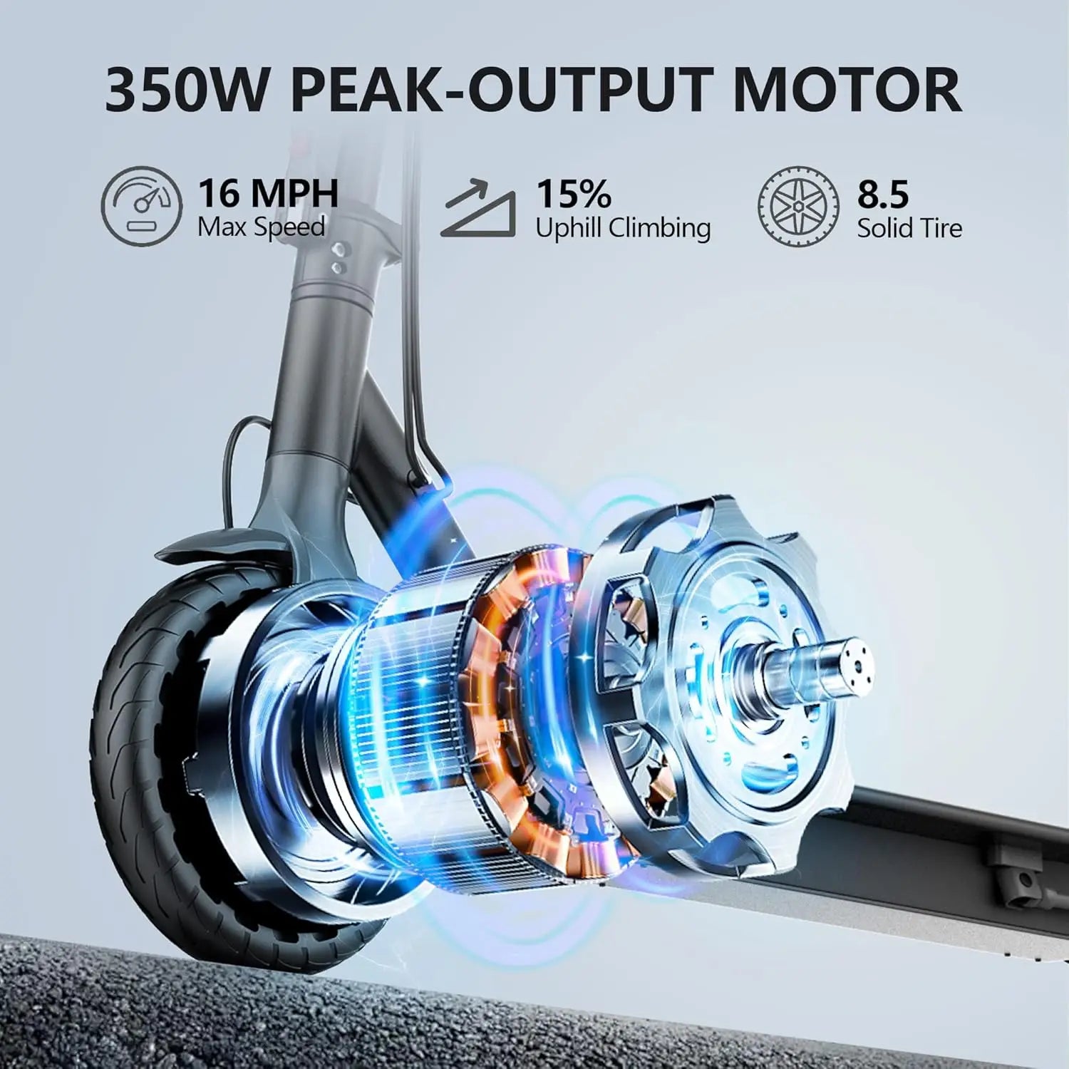 Electric Scooter LADPED LP60 350W Max 19mph Speed 8.5inch Tire Folding Design with 16 Miles Range for Adult Urban Commuting by Home for Health and Beauty