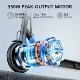 Electric Scooter LADPED LP60 350W Max 19mph Speed 8.5inch Tire Folding Design with 16 Miles Range for Adult Urban Commuting by Home for Health and Beauty