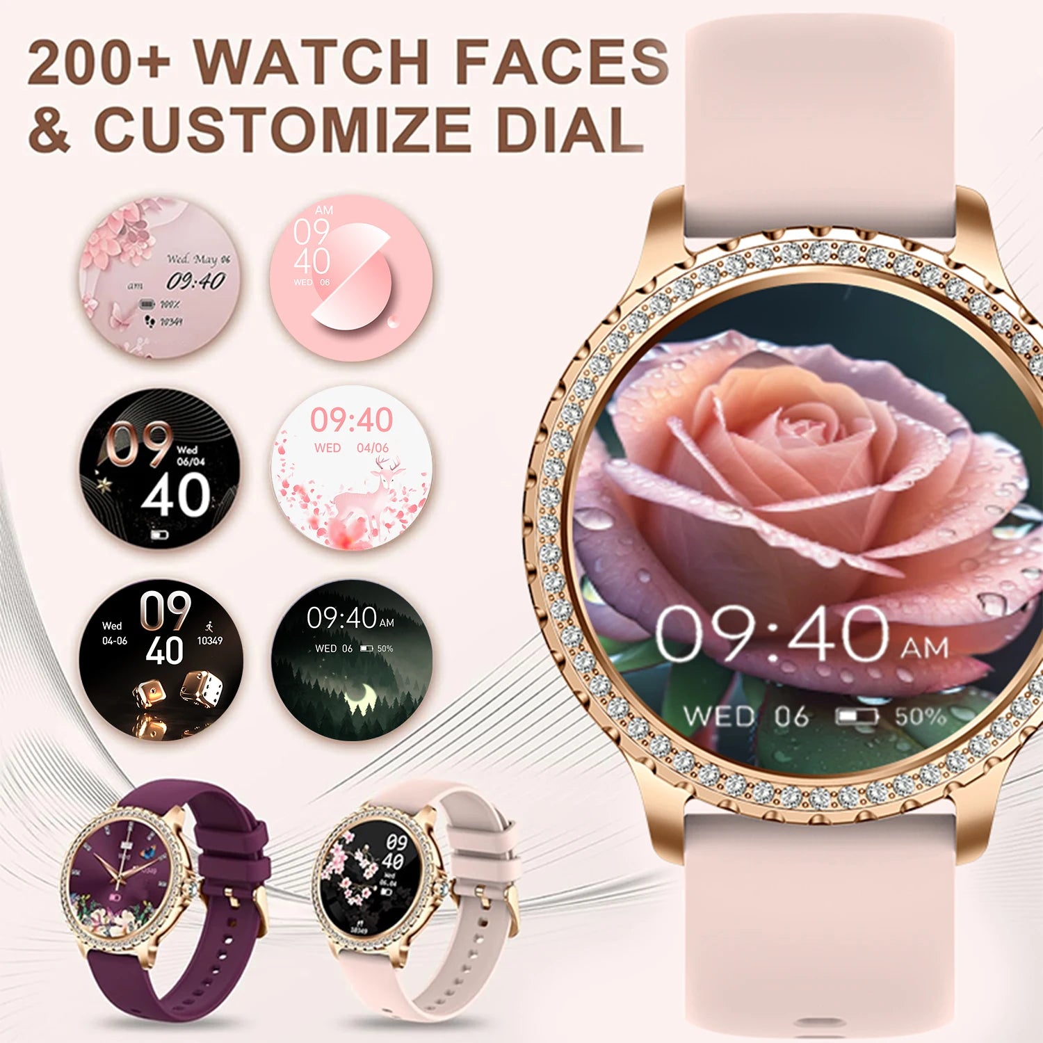 Smart Watch For women - 1.32" Touchscreen Fitness Tracker with Wireless Calls, Music Time Display, Step Counting by Home for Health and Beauty