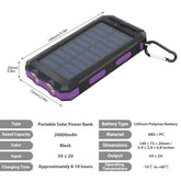 20000mAh Solar Power Bank Large Capacity Portable Outdoor Fast Charging Built-in Li-polymer Battery LDE Light for iphone Samsung by Home for Health and Beauty