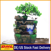 Indoor Room Fountain Waterfall Decor Desktop Fountain Decoration Water Feature with Colour Changing LED Lighting Zen Meditation by Home for Health and Beauty