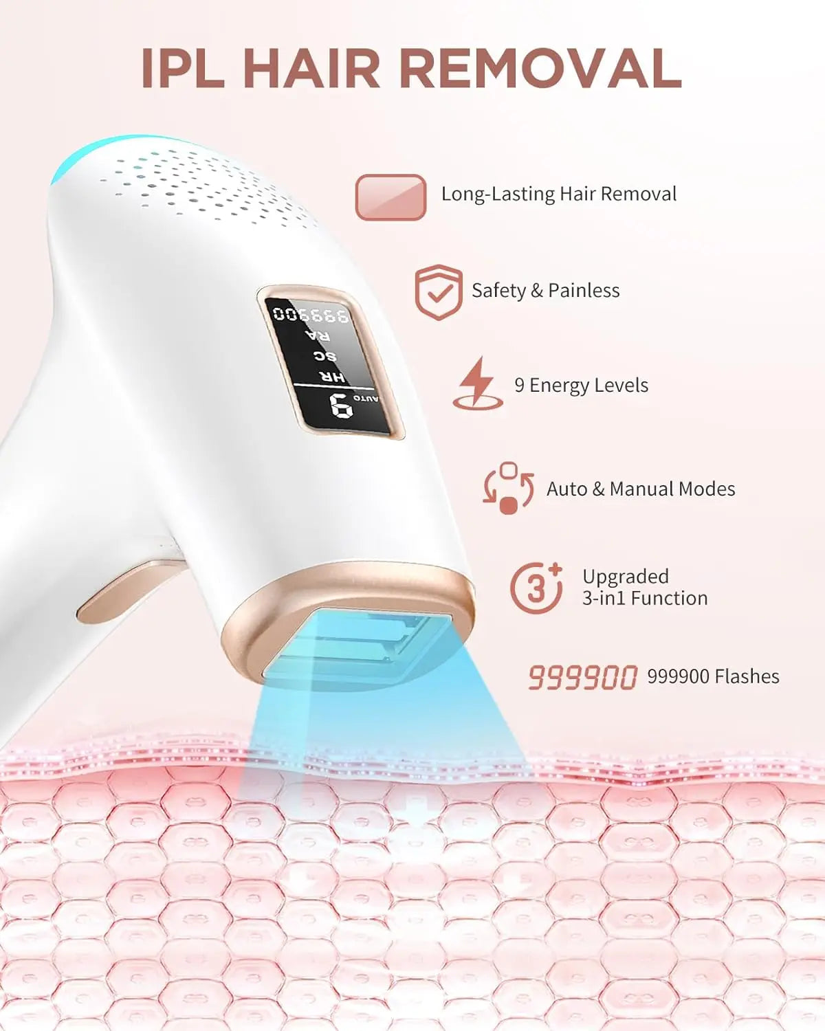 IPL Hair Removal Safe Permanent Painless Epilator Face Body Arms Leg Whole Body Treatment For Men Women Home Use by Home for Health and Beauty