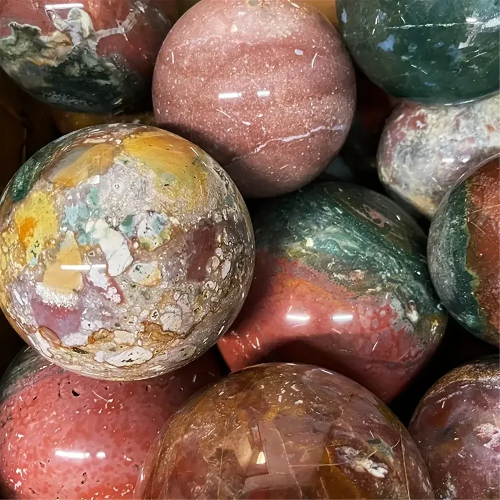 1pc Ocean Jasper Sphere, Crystal Collection by Home for Health and Beauty