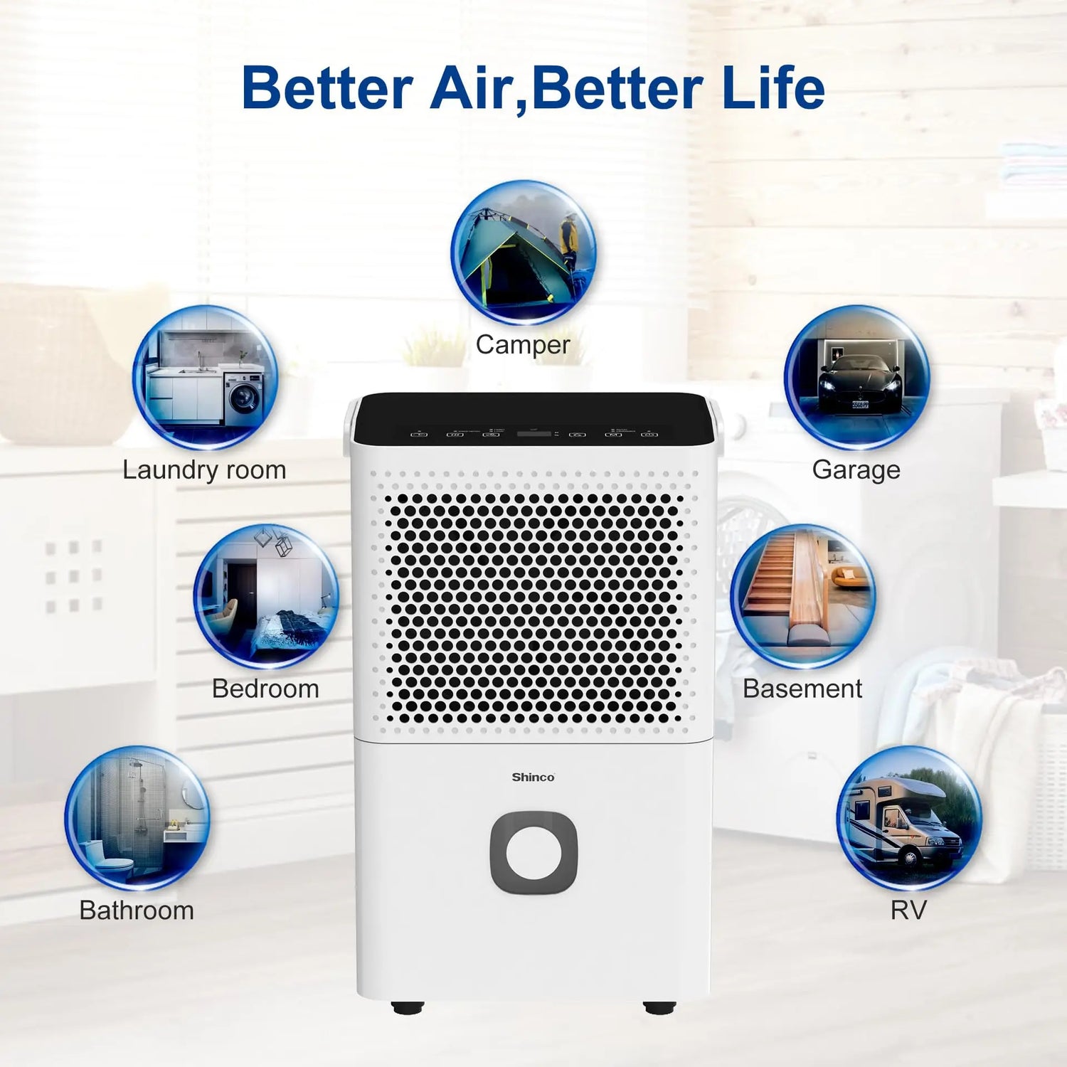 Dehumidifier for Home and Basements, 30 Pints 1500 Sq.Ft Dehumidifiers with Drain Hose, Auto or Manual Drainage by Home for Health and Beauty