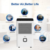 Dehumidifier for Home and Basements, 30 Pints 1500 Sq.Ft Dehumidifiers with Drain Hose, Auto or Manual Drainage by Home for Health and Beauty