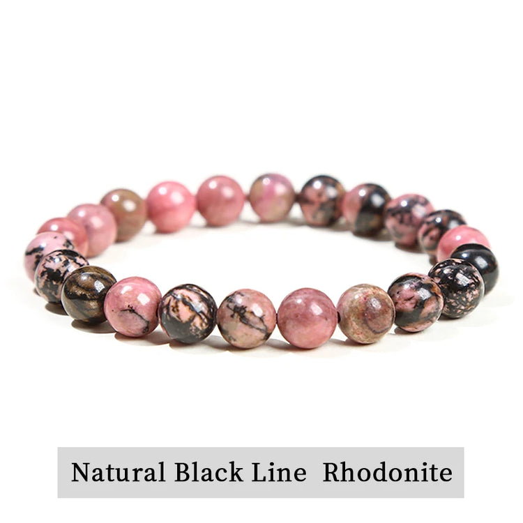 JD Natural Stone Beads Bracelet Amethyst Tiger Eye Crystal Quartz Agate Gem Beads Bangles Women Men Reiki Healling Jewelry Gift by Home for Health and Beauty