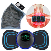 Electric Neck Massager Set Remote Control Smart Portable Rechargeable Cervical Massage Patch to Relax and Relieve Fatigue by Home for Health and Beauty