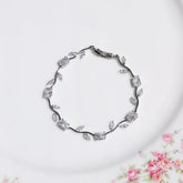 Luxury 16 Colors Sparkling Leaf Cubic Zirconia Branch Gold Silver Color CZ Crystal Bracelet Fashion Women Wedding Jewelry Gift by Home for Health and Beauty