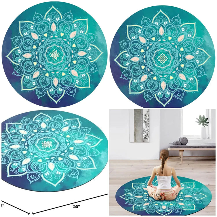 Pilates Mat Round Oversize Yoga Mat Suede Rubber Non-Slip Dia 140cm by Home for Health and Beauty