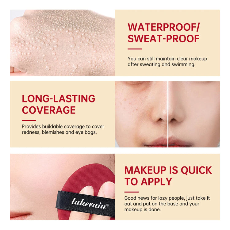 Super Cushion Foundation Waterproof Long Lasting Base by Home for Health and Beauty
