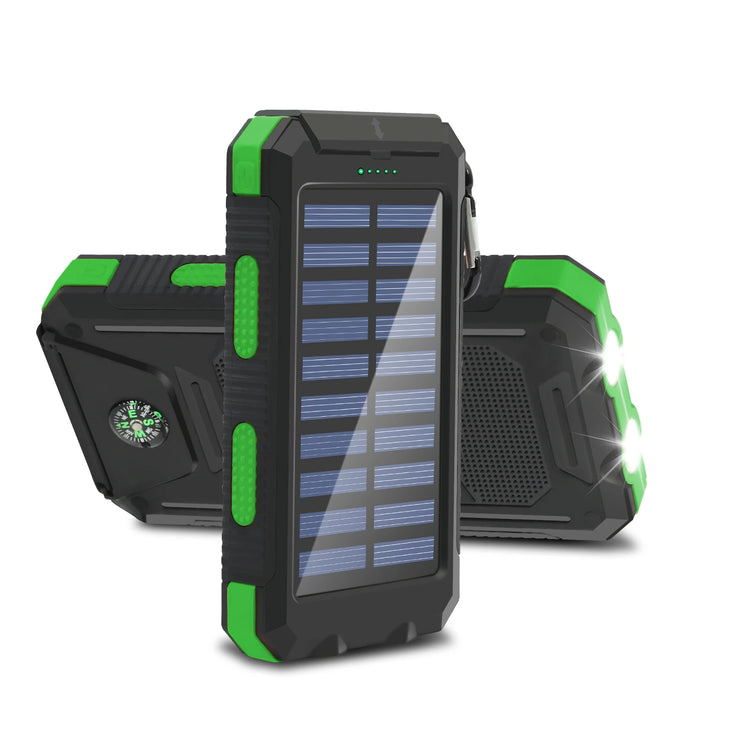 20000mAh Solar Power Bank Large Capacity Portable Outdoor Fast Charging Built-in Li-polymer Battery LDE Light for iphone Samsung by Home for Health and Beauty