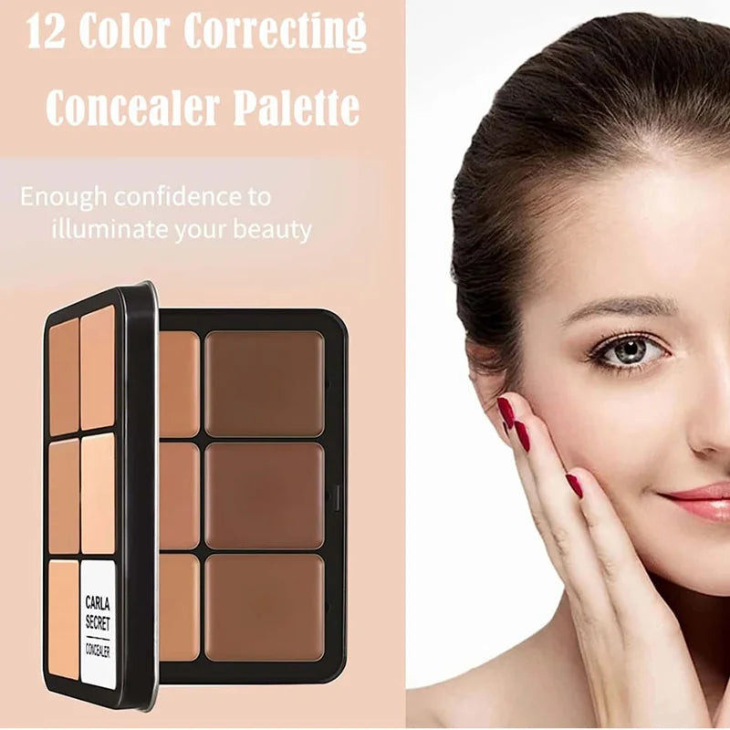 12 Color concealer Palette Matte Phosphor Outline Makeup Palette Cream foundation make-up Makeup Face Repair by Home for Health and Beauty