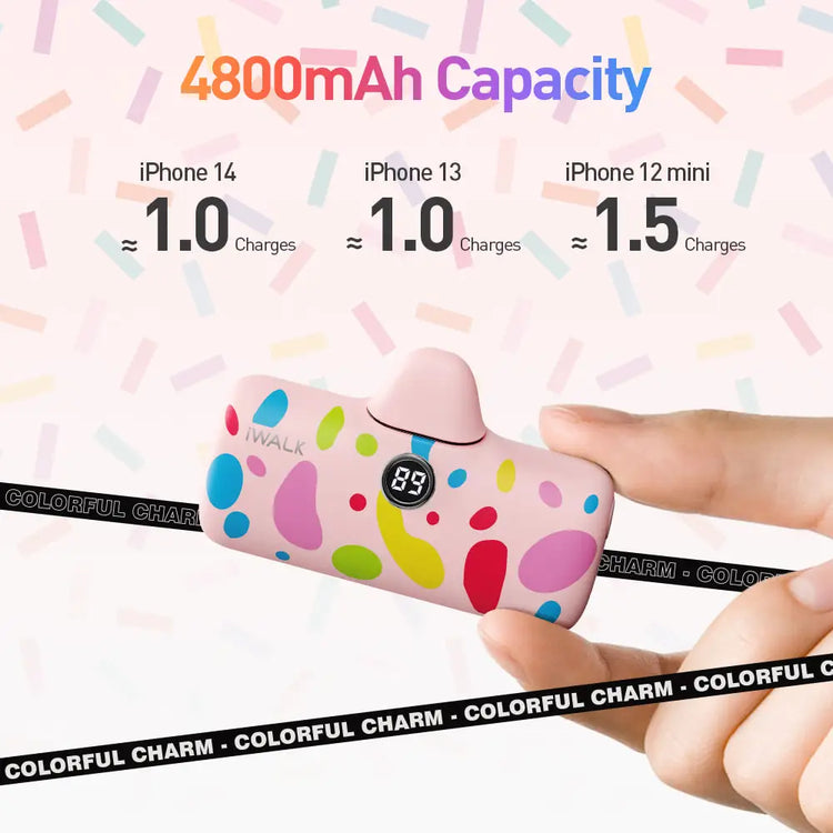 IWALK 4800mAh Mini Capsule Fast Charging Power Bank Portable Pocket 20W Fast Charging Emergency Suitable for iPhone Lightning by Home for Health and Beauty