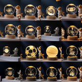 3D Moon Crystal Ball Astronomy Galaxy Solar System Saturn Luminous Balls Snow Glass Globe Night Light Home Desktop Decoration solar system sphere stand globe earth gyro ball planet by Home for Health and Beauty