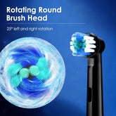 US Stock Round Rotating Electric Toothbrush for Adults Soft Bristles 5 Cleaning Modes USB Rechargeable, with 4 Replacement Heads by Home for Health and Beauty