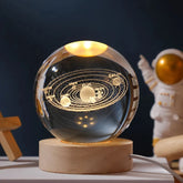 3D Moon Crystal Ball Astronomy Galaxy Solar System Saturn Luminous Balls Snow Glass Globe Night Light Home Desktop Decoration solar system sphere stand globe earth gyro ball planet by Home for Health and Beauty