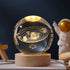 3D Moon Crystal Ball Astronomy Galaxy Solar System Saturn Luminous Balls Snow Glass Globe Night Light Home Desktop Decoration solar system sphere stand globe earth gyro ball planet by Home for Health and Beauty